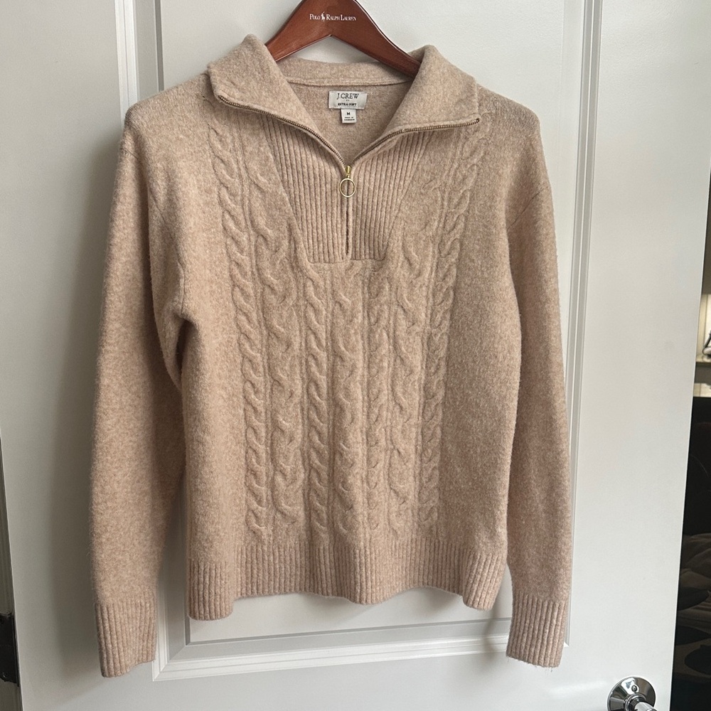 J. Crew Tan Cable Knit women's Sweater- Medium